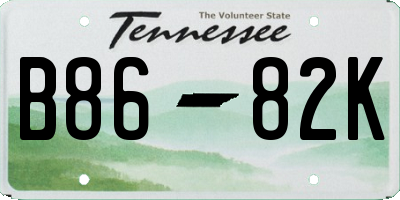 TN license plate B8682K