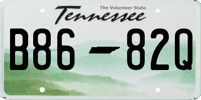 TN license plate B8682Q