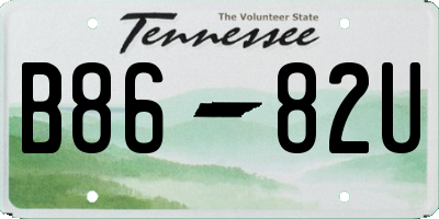 TN license plate B8682U