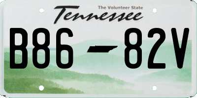TN license plate B8682V