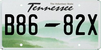 TN license plate B8682X