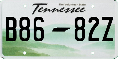 TN license plate B8682Z