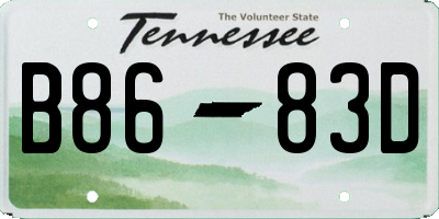 TN license plate B8683D