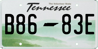 TN license plate B8683E