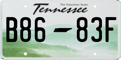 TN license plate B8683F