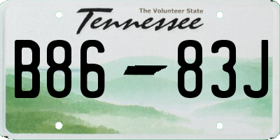 TN license plate B8683J