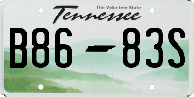 TN license plate B8683S