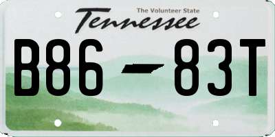TN license plate B8683T