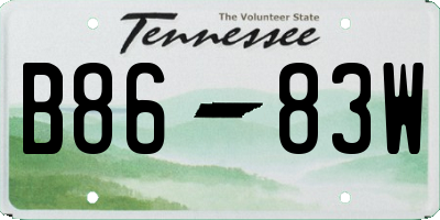 TN license plate B8683W