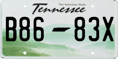 TN license plate B8683X