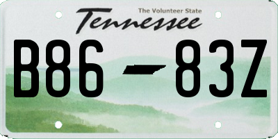 TN license plate B8683Z