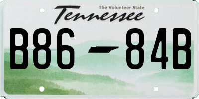 TN license plate B8684B