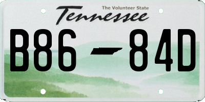 TN license plate B8684D