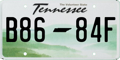 TN license plate B8684F