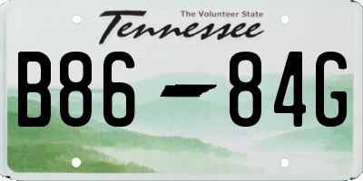 TN license plate B8684G