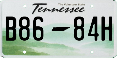TN license plate B8684H