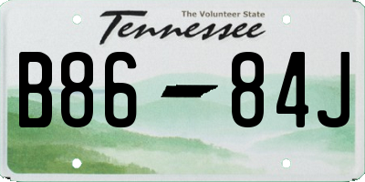 TN license plate B8684J