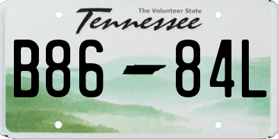 TN license plate B8684L