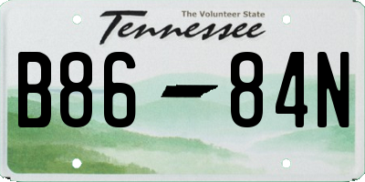 TN license plate B8684N