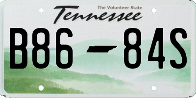 TN license plate B8684S