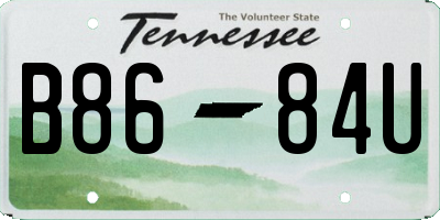 TN license plate B8684U