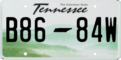 TN license plate B8684W