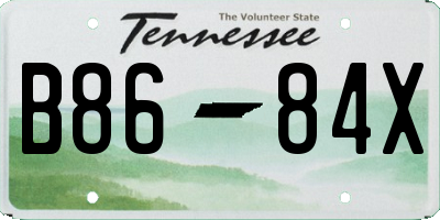 TN license plate B8684X