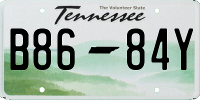 TN license plate B8684Y