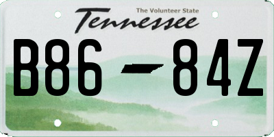 TN license plate B8684Z