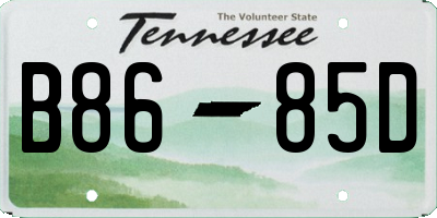 TN license plate B8685D