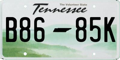 TN license plate B8685K