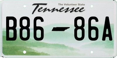 TN license plate B8686A