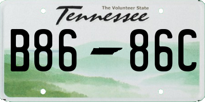 TN license plate B8686C