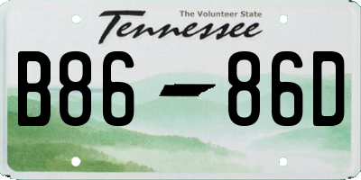 TN license plate B8686D