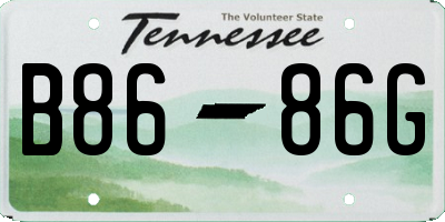 TN license plate B8686G
