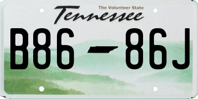 TN license plate B8686J