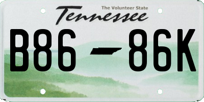 TN license plate B8686K