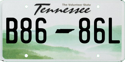 TN license plate B8686L