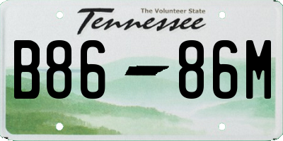 TN license plate B8686M