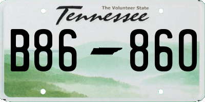 TN license plate B8686O