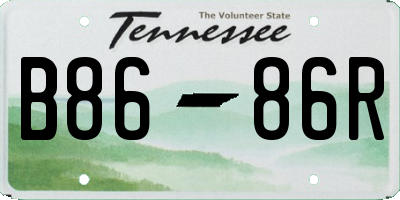 TN license plate B8686R
