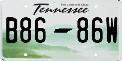 TN license plate B8686W