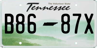 TN license plate B8687X