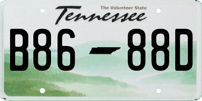 TN license plate B8688D