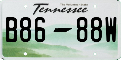 TN license plate B8688W