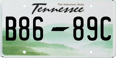 TN license plate B8689C