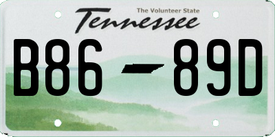 TN license plate B8689D