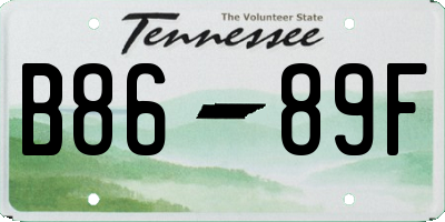 TN license plate B8689F