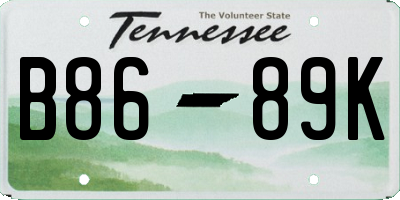 TN license plate B8689K