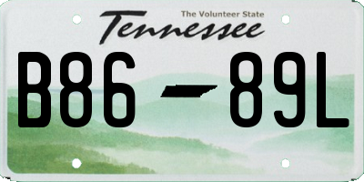 TN license plate B8689L